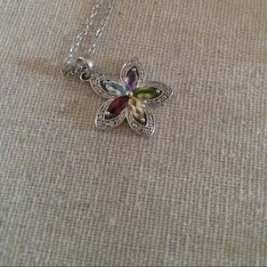 Necklace precious stones & sterling silver